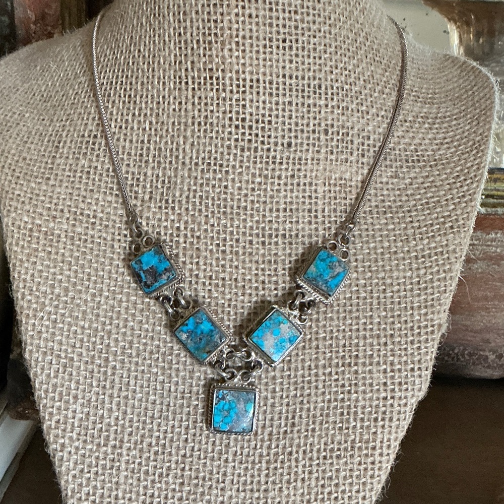 Vintage Persian Turquoise and Silver Necklace